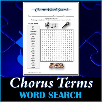 Preview of Chorus Terms Word Search Puzzle