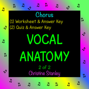 Preview of VOCAL ANATOMY (2 of 2) WORKSHEET - Includes worksheet, quiz & answer keys