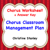 Chorus Classroom Management Plan Worksheet Editable TEMPLA