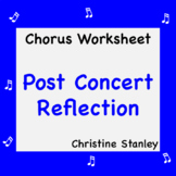 Chorus Concert Reflection Worksheet