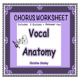 VOCAL ANATOMY (1 of 2) WORKSHEET & TWO QUIZZES ♫ Plus Answer Key