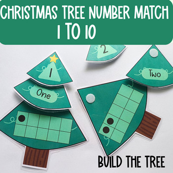 Preview of Chrismas tree Number Match,Preschool Christmas Activity, Homeschool Math
