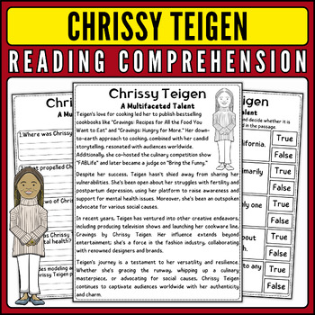 Preview of Chrissy Teigen Nonfiction Reading Passage & Quiz for AAPI Heritage Month