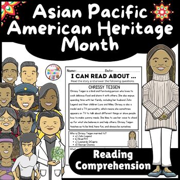 Preview of Chrissy Teigen Reading Comprehension /Asian Pacific American Heritage Month