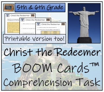 Preview of Christ the Redeemer BOOM Cards™ Comprehension Activity 5th Grade & 6th Grade