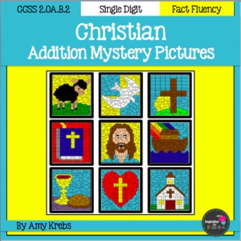 Preview of Christian Addition Mystery Pictures