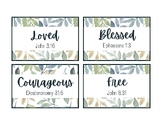 Christian Affirmation Station with Leafy Background