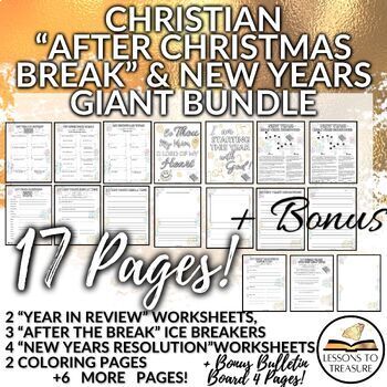 Preview of Christian "After the Break" New Years Christmas GIANT BUNDLE! Activities Package