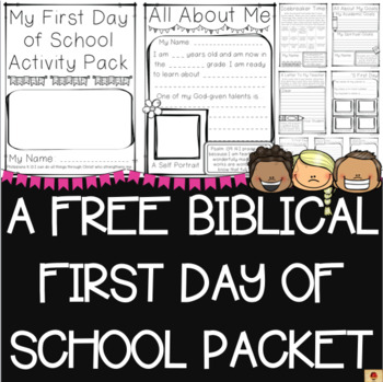 Preview of A Christian First Day of School {All About Me} Activity Pack