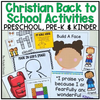 Preview of Christian Back To School Activities for Preschool, PreK & Kindergarten