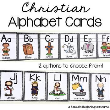 Preview of Christian Bible Alphabet Cards