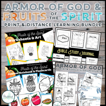 Preview of Christian Bible Study Lesson BUNDLE- Journals, Flashcards, Posters, Activities