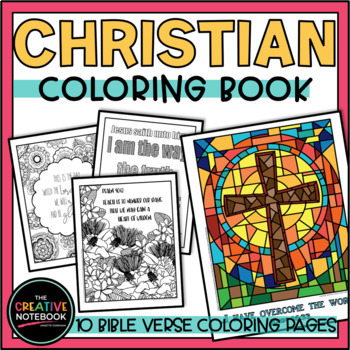 Preview of Christian Coloring Pages with Bible Verses, Religious Easter Activity