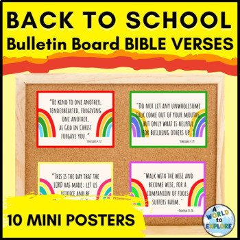 Preview of Christian Bulletin Board Back to School Bible Verses for Character Development