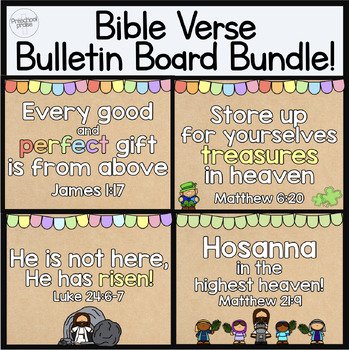 Preview of Christian Bulletin Board Bundle! Bible Verse Bulletin Boards