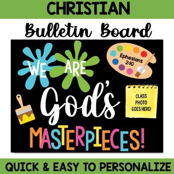 Preview of Christian Bulletin Board, Door Decor: We Are All God's Masterpieces
