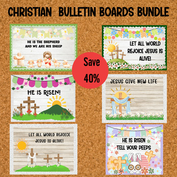 Preview of Christian  Bulletin Boards BUNDLE, Easter Bulletin Board Kit, March Board