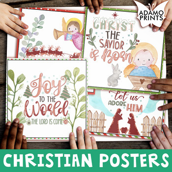 Preview of Christian CHRISTMAS Posters Religious Classroom Decor Bulletin Board Ideas