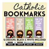 Christian Catholic Bookmarks - 12 Designs in Color and Bla