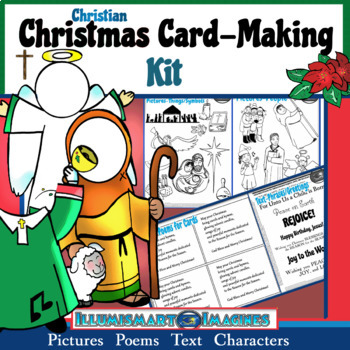 Christian Christmas Card-Making Kit! Poems, Pictures, Text, & Characters!