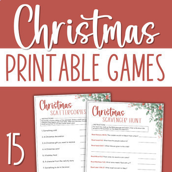 Christian Christmas Printable Games, Word Puzzles, Activities Pack | Advent