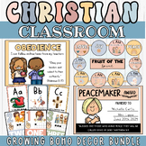 Christian Classroom Decor Bundle in Boho Colors - A Growin