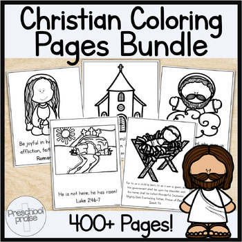 Preview of Bible Lessons Coloring Sheets Bundle! Preschool Ministry/Homeschool Curriculum