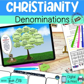 Preview of Christian Denominations Lesson, Denominations activities HomeSchool