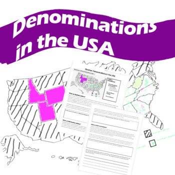 Preview of Christian Denominations in the USA (Worksheet)