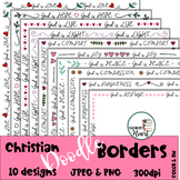 Christian Doodle Page Borders - Color and BW Version