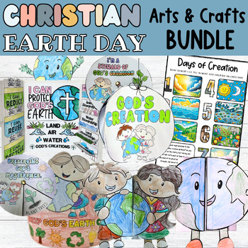 Preview of Christian Earth Day Art Bundle: Faith-Inspired Creation Activities & Crafts