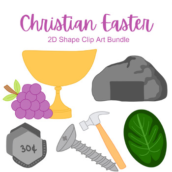 Preview of Christian Easter 2D Shapes Clip Art BUNDLE