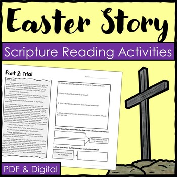Preview of Christian Easter Activities - Reading Comprehension - Printable & Digital