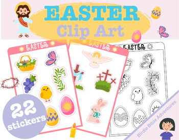 Preview of Christian Easter Clip Art Stickers