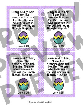 Christian Easter Egg Treat Tags Scripture Cards Sunday School Church ...