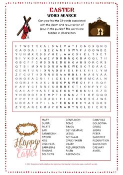 Preview of Christian Easter Word Search Puzzle Worksheet Activity (PDF & Easel)