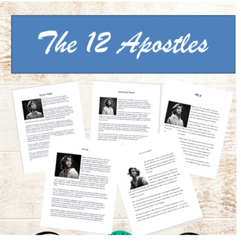 Preview of Christian Education, 12 Apostles/Disciples, Reading Comprehension grades 3-5