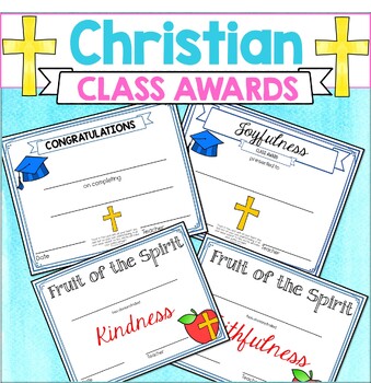 Preview of Christian End of The Year Awards Character Trait Classroom Awards Bible Based