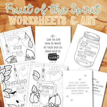 Preview of Christian Fruit of the Spirit Worksheets & Bible Verse Posters: Activities, Art 