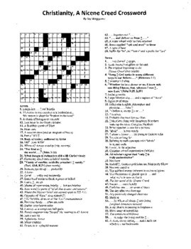 Christian History Christianity Nicene Creed Crossword Puzzle TpT