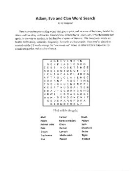 Preview of Christian History, Genesis (1 - 50), 25 Puzzle, Crossword & Word Search package