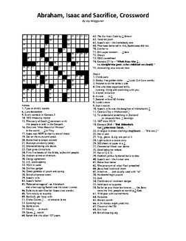 Christian History Genesis Abraham Isaac Sacrifice Crossword Puzzle