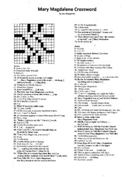 Christian History Women of the Bible Mary Magdalene Crossword Puzzle