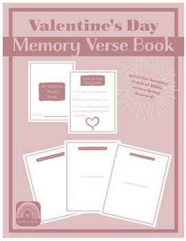 Preview of Christian Memory Verse Book | Valentine's Day  | Soft Pink BOHO |Charlotte Mason