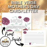 Christian Mother's Day Bible Verse Card/Letter, Religious,
