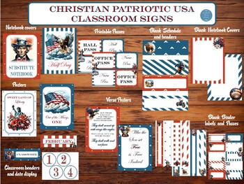 Preview of Christian Patriotic Classroom Signs