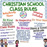 Christian School Biblical Class Rules Cute Kids Theme