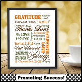 Christian Classroom Decor Thanksgiving Gratitude Poster Te