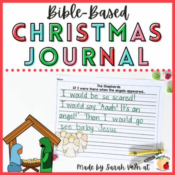 Preview of Christian Education Christmas Journal Prompts - with editable pages