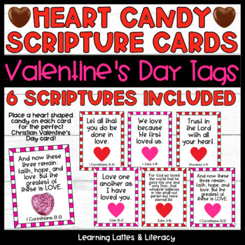Preview of Christian Valentine's Day Cards Scripture Treat Tag February Sunday School Treat